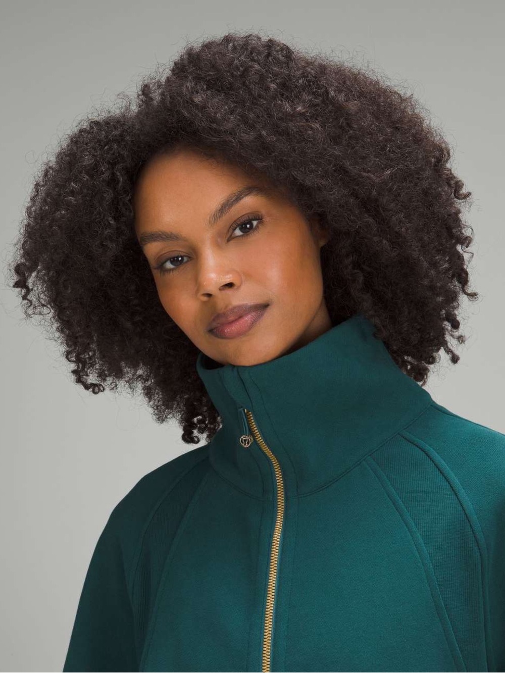 Lululemon Scuba Oversized Funnel Neck Half Zip Storm Teal Gold XS Small Cropped - Picture 3 of 8